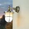 Nickel Wandlampe Echt-Messing IP64 Außen wetterfest