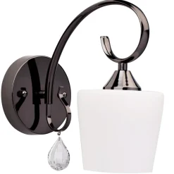 Nickel Wandlampe Metall Glas Schirm COLURA