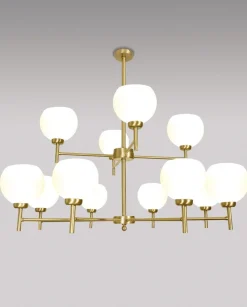 Opulente Deckenleuchte Messing Glas Esszimmer TRIVIA