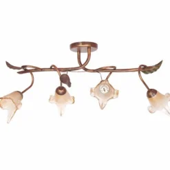 Orange Deckenleuchte Metall 4-flmg Rustikal