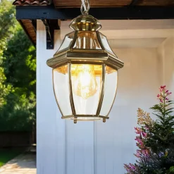 Outdoor Hängeleuchte Messing Glas Vintage Design E27