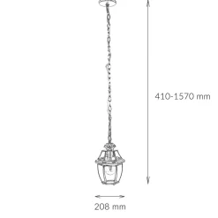 Outdoor Hängeleuchte Messing Glas Vintage Design E27