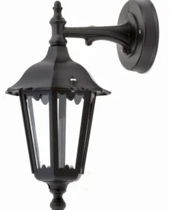 Outdoor Laterne Wand Schwarz IP44 Aluminium Rustikal