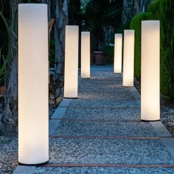 Outdoor Lichtsäule LED 3000 K 100 cm IP65 Weiß Stecker Kabel