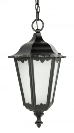 Outdoor Pendelleuchte Schwarz IP43 Rustikal DILSEN