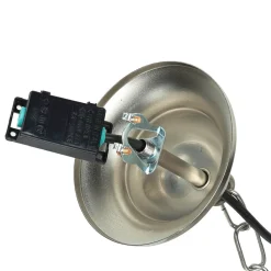 Pendellampe Außen in Nickel Echt-Messing Riffelglas