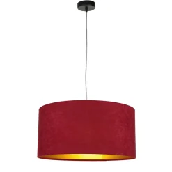 Pendellampe Rot Gold Retro Ø50cm Esstisch Stoff