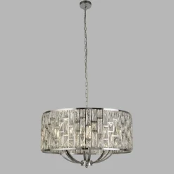 Pendelleuchte Art Déco Ø 65 cm rund 8x E14 Kristall Schirm