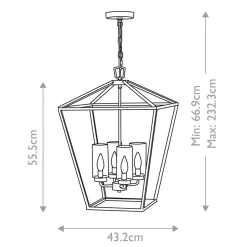 Pendelleuchte außen Aluminium Glas E14 IP44 Schwarz Vintage