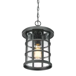 Pendelleuchte außen IP44 E27 Rustikal Schwarz antik