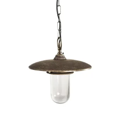 Pendelleuchte außen IP44 Messing Glas E27 Ø 25 cm