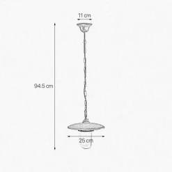 Pendelleuchte außen IP44 Messing Glas E27 Ø 25 cm