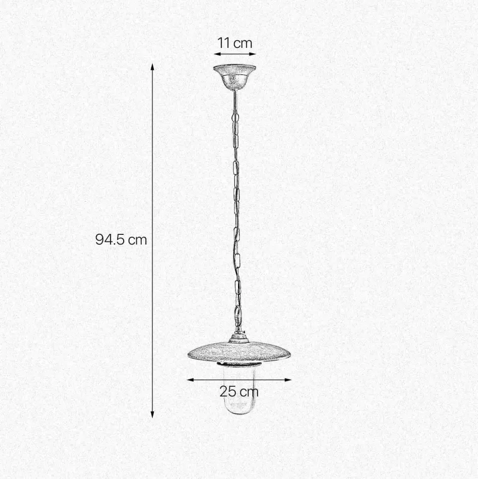 Pendelleuchte außen IP44 Messing Glas E27 Ø 25 cm