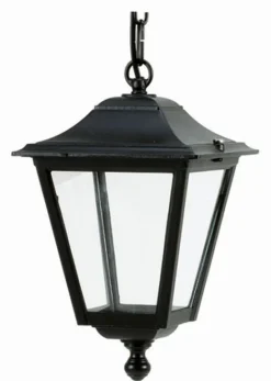 Pendelleuchte außen IP44 Rustikal Aluminium Schwarz E27