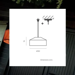 Pendelleuchte außen IP54 Seil Lampenschirm E27 Ø 30 cm Grün