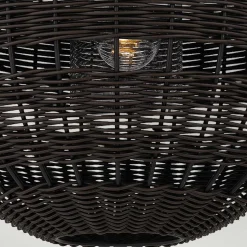 Pendelleuchte außen Korbschirm E27 IP44 in Bronze dunkel