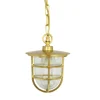 Pendelleuchte außen Messing Riffelglas H: max. 75 cm Maritim