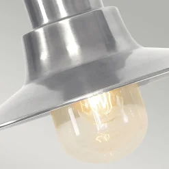 Pendelleuchte Außen Messing Glas in Nickel IP44