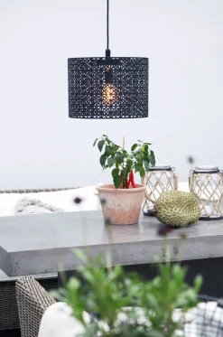 Pendelleuchte außen Metall E27 IP44 rund Ø 36 cm Modern