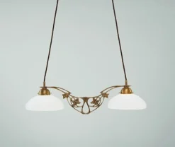 Pendelleuchte Berliner Messing Glas Ornamente E27 67 cm