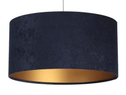 Pendelleuchte Blau Gold Stoff Esstisch Lampe