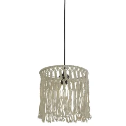 Pendelleuchte Boho Seil Ø 31,5 cm Weiß Natur E27 DANNY