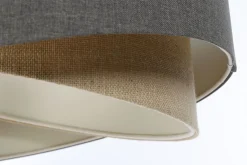 Pendelleuchte Braun Beige E27 rund Ø 60 cm Stoff Modern