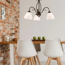 Pendelleuchte Braun Metall Esstisch Rustikal 3xE27