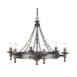 Pendelleuchte CAMELOT 9 Eisen Schwarz Ø74cm Lampe