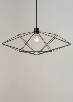 Pendelleuchte Draht Schwarz E27 0,8m L:73 cm groß