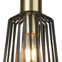 Pendelleuchte E27 Ø 16 cm in Schwarz Messing Metall