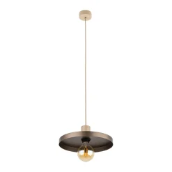 Pendelleuchte E27 Ø30 cm rund Sandgrau Braun Vintage