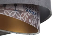 Pendelleuchte E27 rund D: 50 cm Velours Optik Modern Stoff