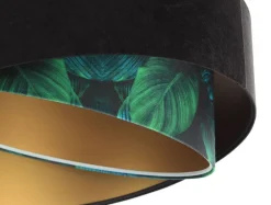 Pendelleuchte E27 rund D: 50 cm Stoff Velours Optik Tropical