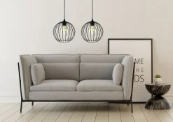 Pendelleuchte E27 Schwarz Metall 2-flammig L:60 cm