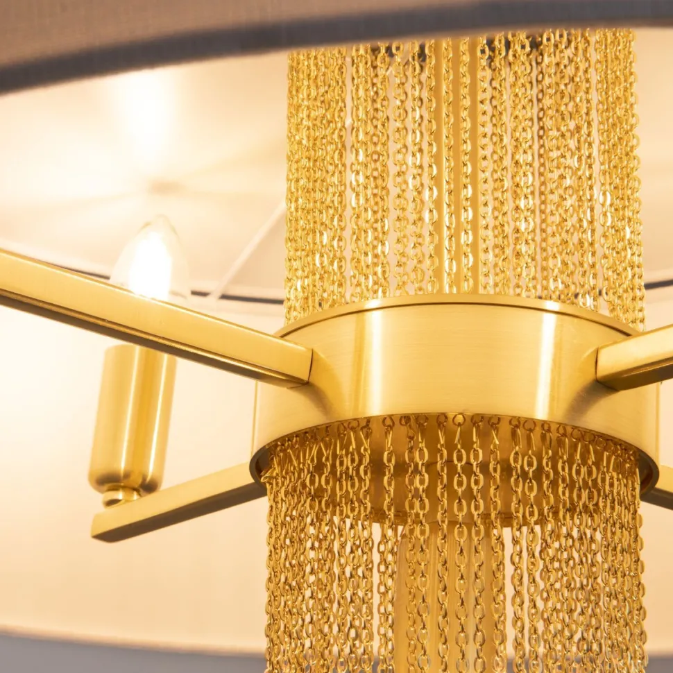 Pendelleuchte Edelstahl Stoff E14 Ø 68 cm rund Modern