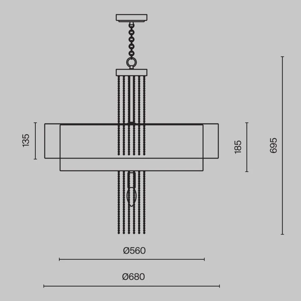 Pendelleuchte Edelstahl Stoff E14 Ø 68 cm rund Modern