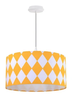 Pendelleuchte ERIK Weiß Orange rund Retro Esstisch