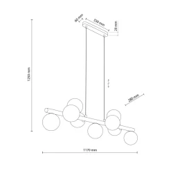 Pendelleuchte Esstisch 117 cm lang H: max. 125 cm verstellbar