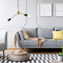 Pendelleuchte Esstisch in Gold Metall Wohnzimmer