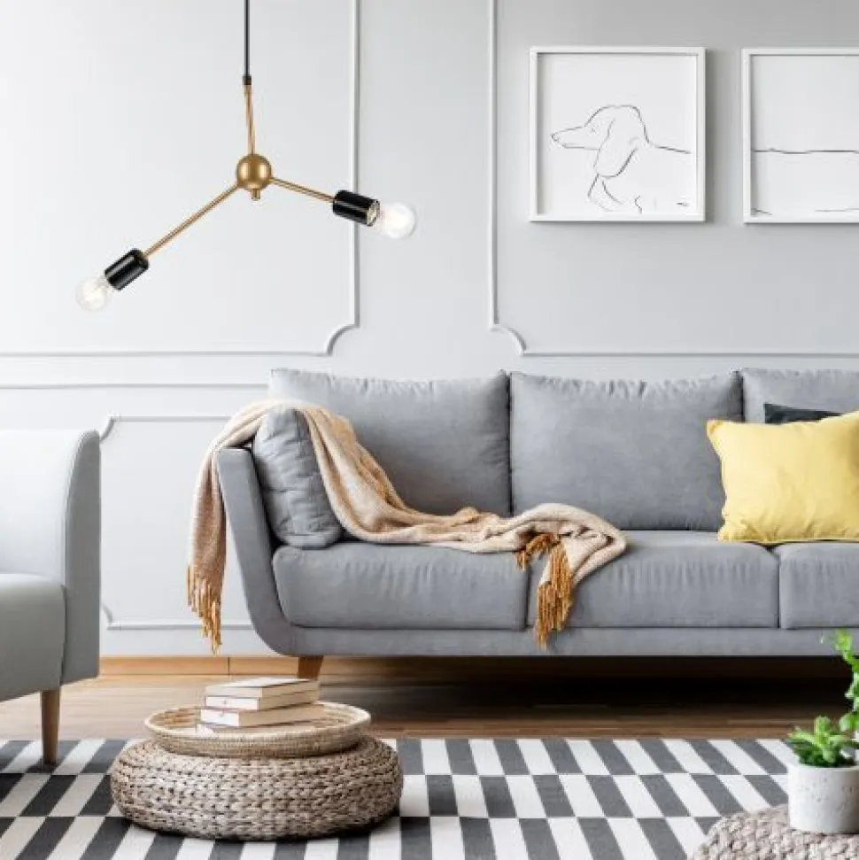 Pendelleuchte Esstisch in Gold Metall Wohnzimmer