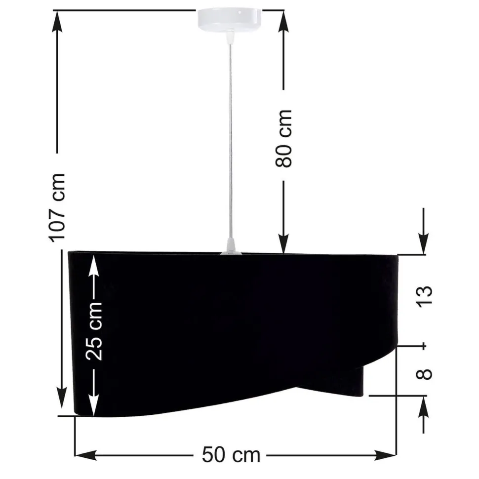 Pendelleuchte Esstisch Schwarz Silber Stoff Ø50cm