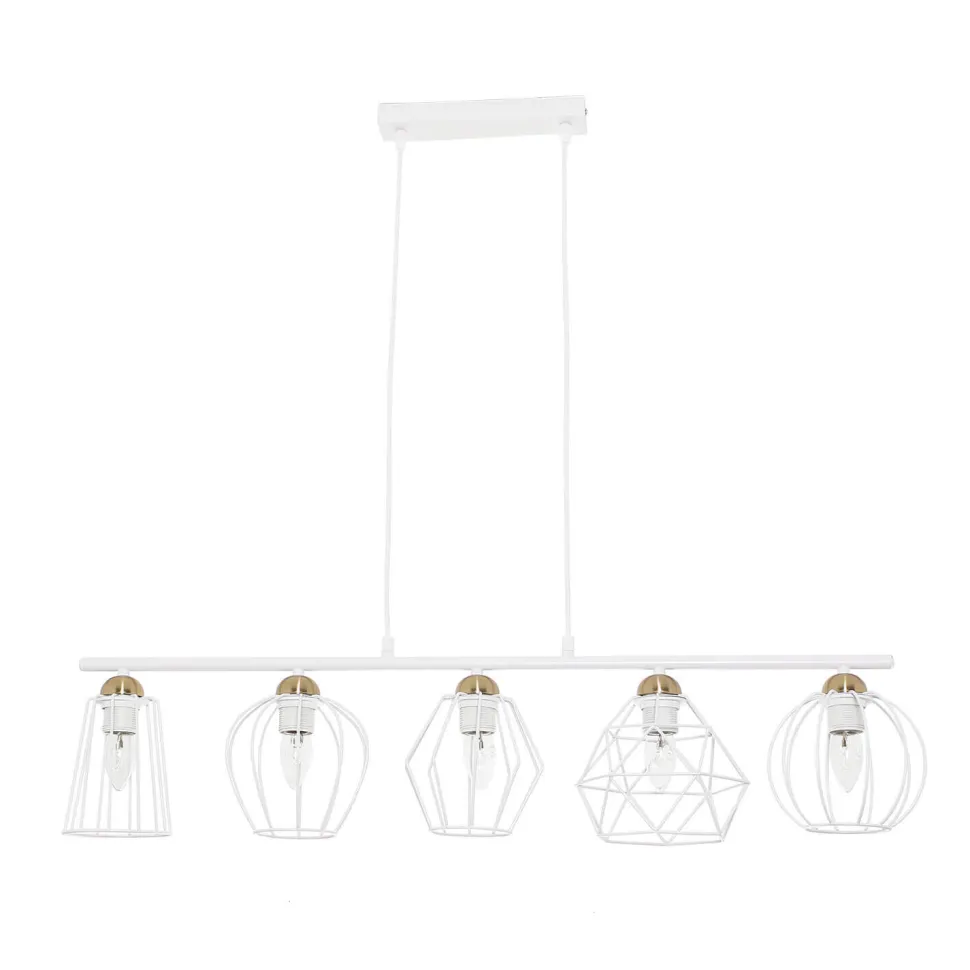 Pendelleuchte Esstisch Weiß Drahtgestell Schirm