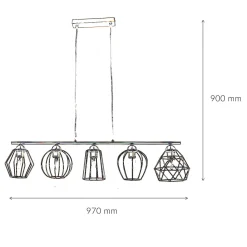 Pendelleuchte Esstisch Weiß Drahtgestell Schirm