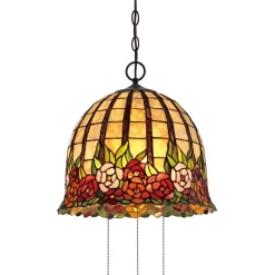 Pendelleuchte FARFALLA 9 Bunt Ø38cm Tiffany Lampe