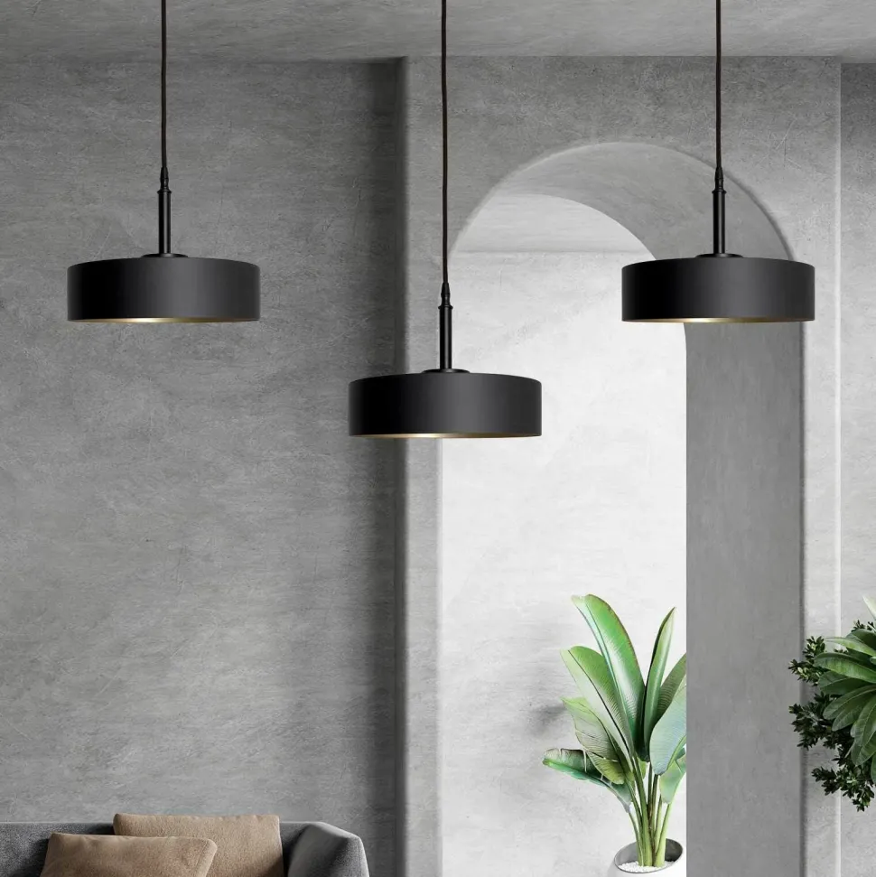 Pendelleuchte 3-flammig B: 120 cm Messing Eisen E27