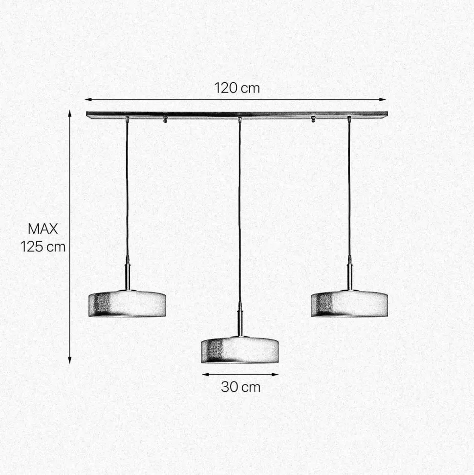 Pendelleuchte 3-flammig B: 120 cm Messing Eisen E27