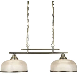 Pendelleuchte 2-flammig E27 Glas Metall B: 75 cm Jugendstil