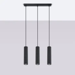 Pendelleuchte 3-flammig GU10 B: 45 cm Schwarz Modern BERTA