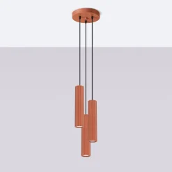 Pendelleuchte 3-flammig GU10 Rot aus Aluminium B: 19,5 cm